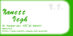 nanett vegh business card